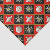 Vintage Kerstmis Harlequin Pattern Tissuepapier (Detail)