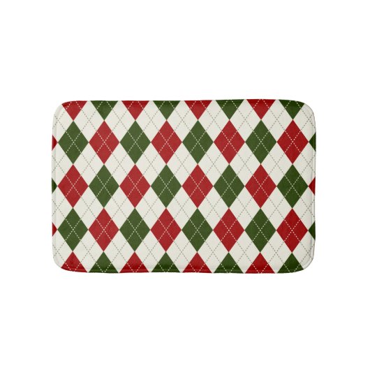Vintage Kerstmis Harlequin Pset | Bath Mat (Voorkant)