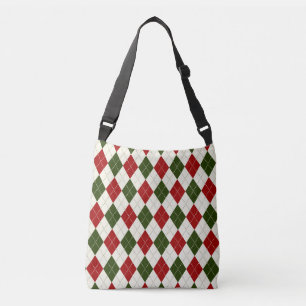 Vintage Kerstmis Harlequin Pset Crossbody Bag Tas