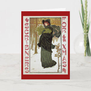 Vintage Kerstmis Hoesje 1895 Feestdagen Kaart