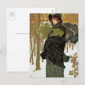 Vintage Kerstmis Hoesje 1895 Feestdagenkaart (Voorkant / Achterkant)