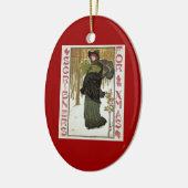 Vintage Kerstmis Hoesje 1895 Keramisch Ornament (Links)