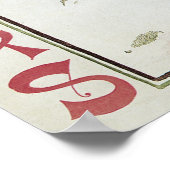 Vintage Kerstmis Hoesje 1895 Poster (Hoek)