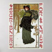 Vintage Kerstmis Hoesje 1895 Poster (Voorkant)