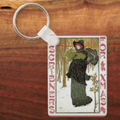 Vintage Kerstmis Hoesje 1895 Sleutelhanger (Voorkant)