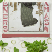 Vintage Kerstmis Hoesje 1895 Theedoek (Gevouwen)