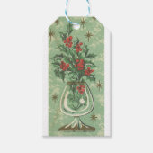 Vintage Kerstmis Holly Cadeaulabel (Voorkant)