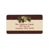 Vintage Kerstmis Holly Etiket (Voorkant)