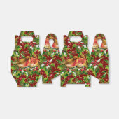 Vintage Kerstmis Holly Faux Gold Pattern Bedankdoosjes (Uitgevouwen)