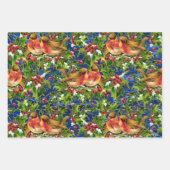 Vintage Kerstmis Holly Faux Gold Pattern Inpakpapier Vel (Voorkant)