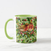 Vintage Kerstmis Holly Faux Gold Pattern Mok (Links)