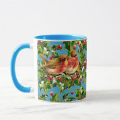 Vintage Kerstmis Holly Faux Gold Pattern Mok (Links)