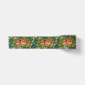 Vintage Kerstmis Holly Faux Gold Pattern Satijnen Lint (Voorkant)