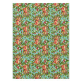 Vintage Kerstmis Holly Faux Gold Pattern Tafelkleed (Voorkant)