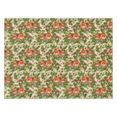 Vintage Kerstmis Holly Faux Gold Pattern Tafelkleed (Voorkant (Horizontaal))