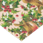 Vintage Kerstmis Holly Faux Gold Pattern Tafelkleed (Gekanteld)