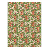 Vintage Kerstmis Holly Faux Gold Pattern Tafelkleed (Voorkant)