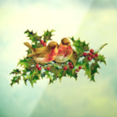 Vintage Kerstmis Holly Faux Gold Raamsticker (Vel 3)