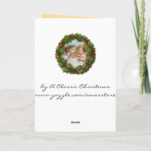 Vintage Kerstmis Holly Kaarten (Achterkant)