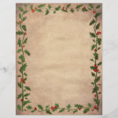 Vintage Kerstmis Holly Unlining Paper (Voorkant)