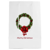 Vintage Kerstmis Holly Wreath en Berries Medium Cadeauzakje (Achterkant)