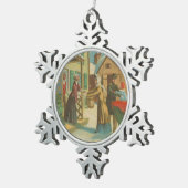 Vintage Kerstmis Homecoming Tin Sneeuwvlok Ornament (Rechts)