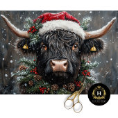 Vintage Kerstmis Hoogland Koe Decoupage Tissuepapier