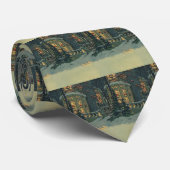 Vintage Kerstmis, Huis met wierpaden in Windows Stropdas (Opgerold)