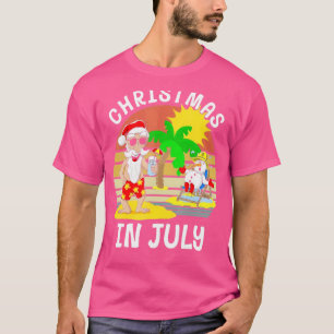 Vintage Kerstmis in Juli Zomer Kerstman T-shirt