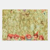 Vintage Kerstmis Inpakpapier Vel (Voorkant)