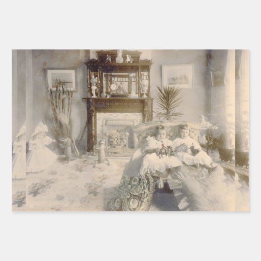 Vintage Kerstmis Inpakpapier Vel (Voorkant 2)