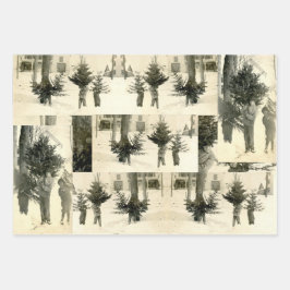 Vintage Kerstmis Inpakpapier Vel