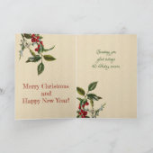 Vintage Kerstmis Irish Setter Dog Feestdagen Kaart (Binnen)