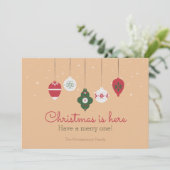 Vintage Kerstmis is hier Niet-foto Holiday Kaart (Staand voorkant)