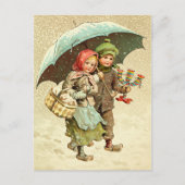 Vintage Kerstmis Jenny Nyström Zweeds Feestdagenkaart (Voorkant)