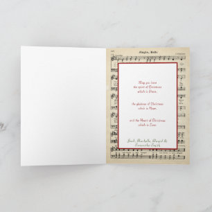 Vintage Kerstmis Jingle Bells Sheet Music Kaart