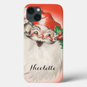 Vintage Kerstmis, Jolly Retro 50s Santa Claus Case-Mate iPhone Case