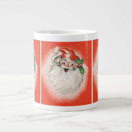 Vintage Kerstmis, Jolly Retro 50s Santa Claus Grote Koffiekop