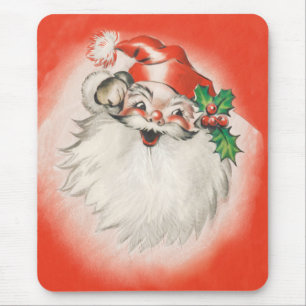 Vintage Kerstmis, Jolly Retro 50s Santa Claus Muismat