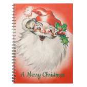 Vintage Kerstmis, Jolly Retro 50s Santa Claus Notitieboek (Voorkant)