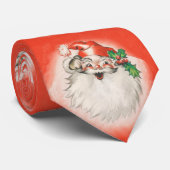 Vintage Kerstmis, Jolly Retro 50s Santa Claus Stropdas (Opgerold)