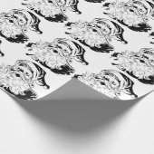 Vintage Kerstmis, Jolly Santa Claus BLACK Cadeaupapier (Hoek)