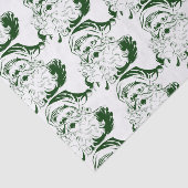 Vintage Kerstmis, Jolly Santa Claus in Green Tissuepapier (Detail)