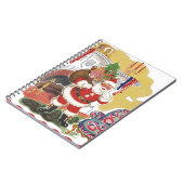 Vintage Kerstmis, Jolly Santa Claus met Cadeaus Notitieboek (Linkerzijde)