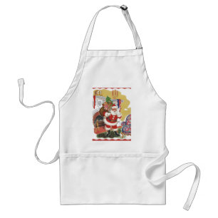 Vintage Kerstmis, Jolly Santa Claus met Cadeaus Standaard Schort