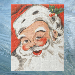 Vintage Kerstmis, Jolly Santa Claus met glimlach Legpuzzel