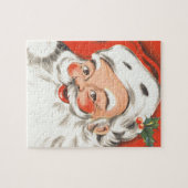 Vintage Kerstmis, Jolly Santa Claus met glimlach Legpuzzel (Horizontaal)