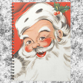 Vintage Kerstmis, Jolly Santa Claus met glimlach Notitieboek