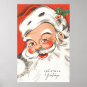 Vintage Kerstmis, Jolly Santa Claus met glimlach Poster (Voorkant)