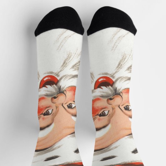 Vintage Kerstmis, Jolly Santa Claus met glimlach Sokken (Top)